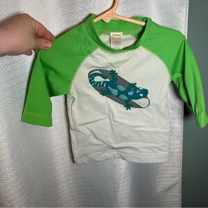 Gymboree Green and White Kids Swim Rashguard
